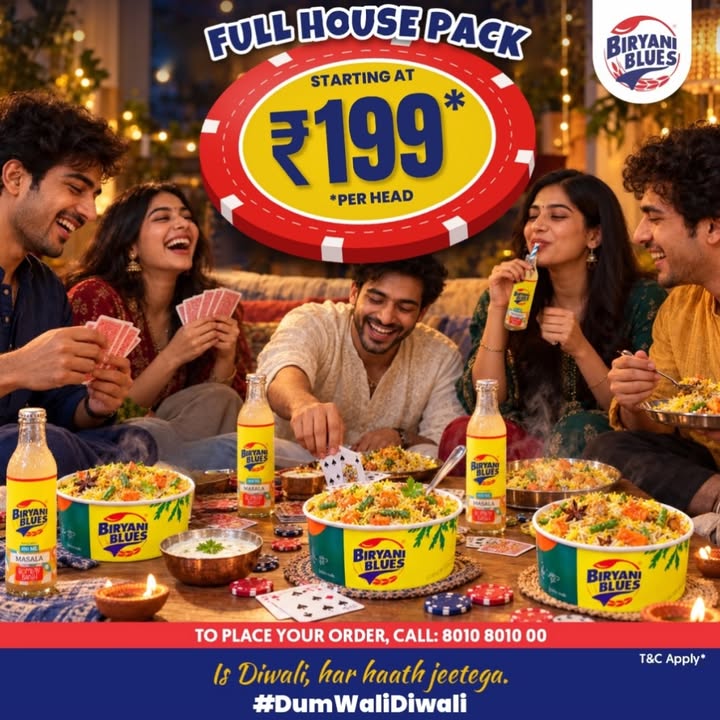 This Diwali, let the cards fall and the biryani roll Game nights, full plates, your favourite people, and a Full Hous...
