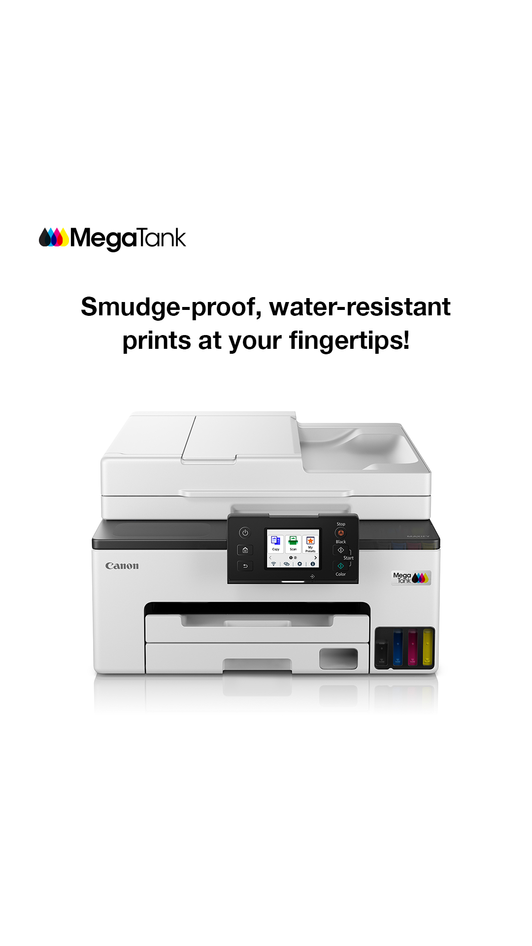 Say hello to crisp, smudge proof, and water resistant prints With advanced pigment ink, the MAXIFY GX2070 delivers sharp, l...