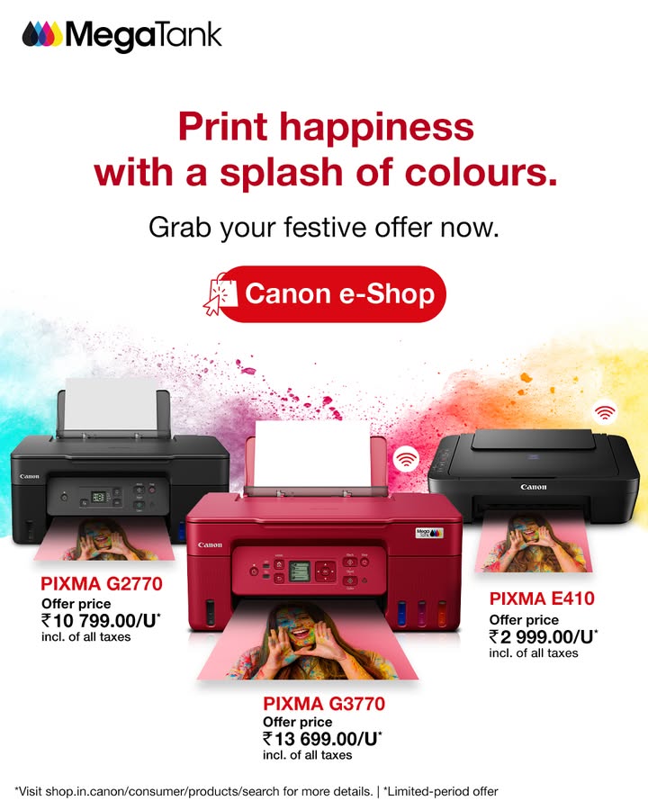 Add More Colour to Your Prints Celebrations This Holi, make every print as vibrant as your festivities Bring home the P...