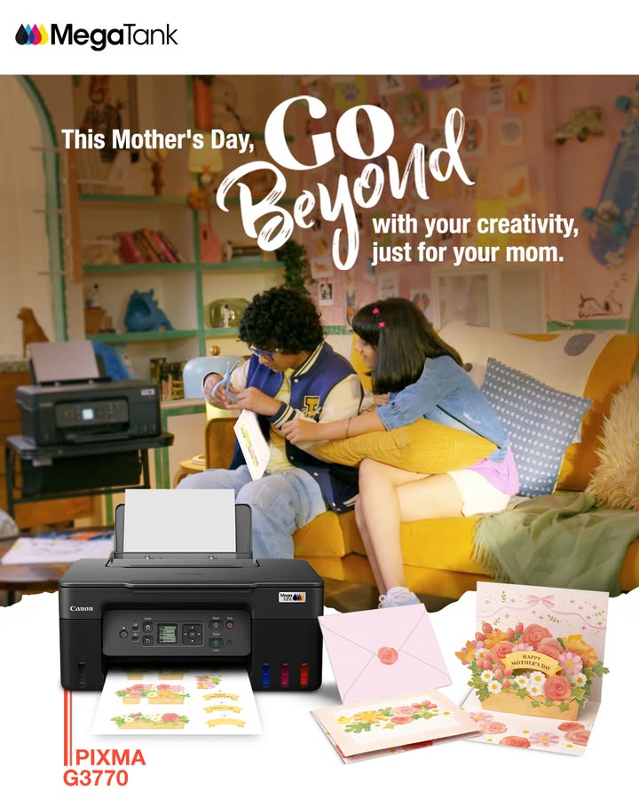 This Mothers Day, GoBeyond with your creativity. Print something made with love just for her. CanonMegaTankPrinters InkTankPrinters Printer CanonIndia CANwithCanon DelightingYouAlways This Mothers Day, GoBeyond with your creativity. Print something made with love just for her