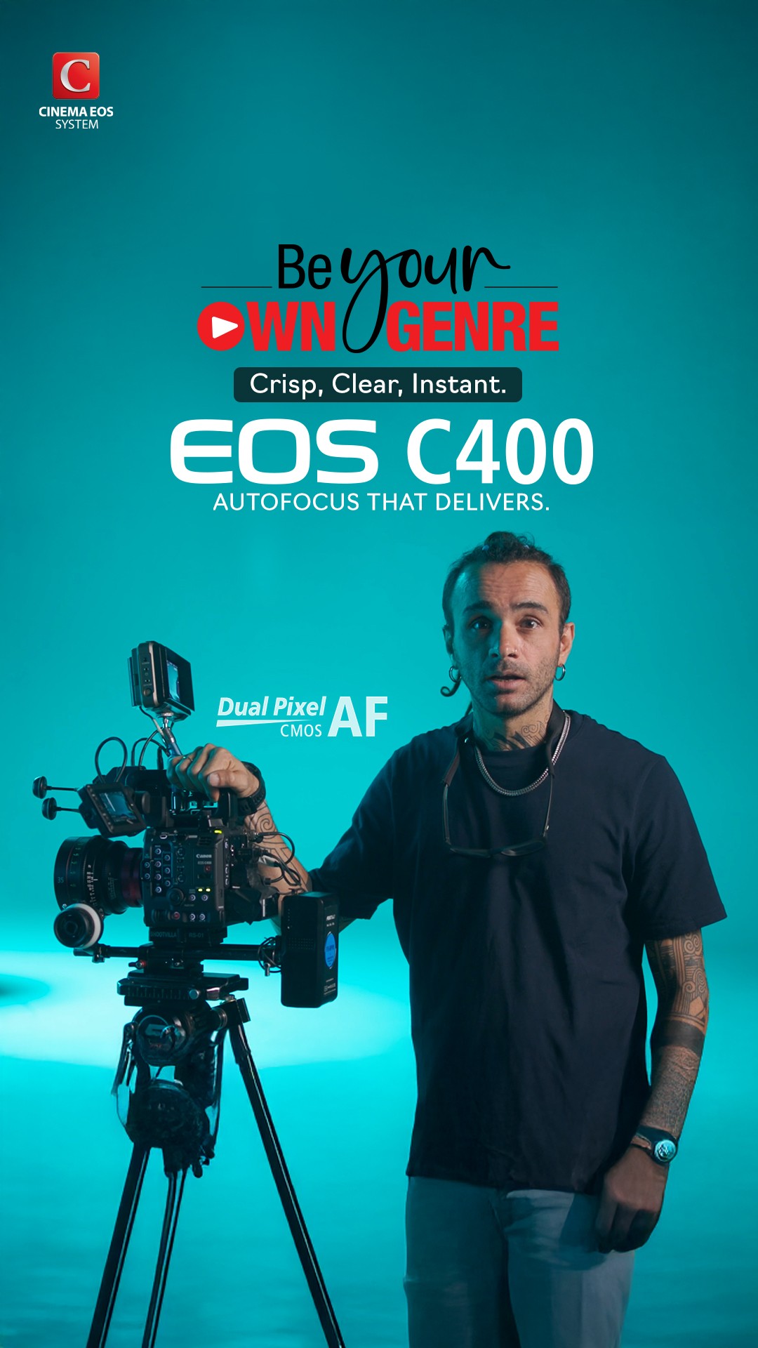 Crisp, clear, instant autofocus that delivers with the EOS C400