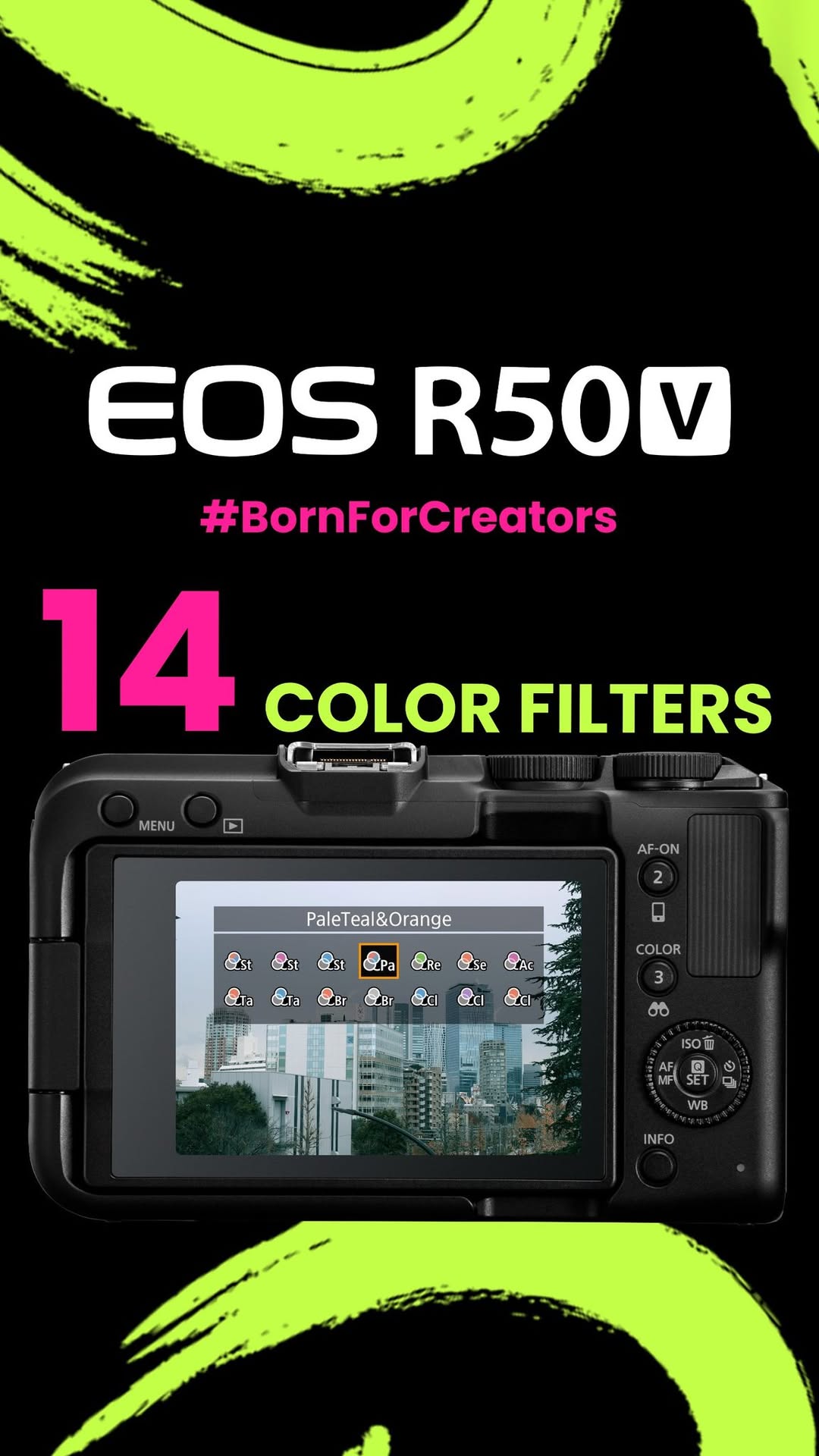 Creative Freedom in Every Frame with EOS R50V 14 in camera filters made to match your mood and moment