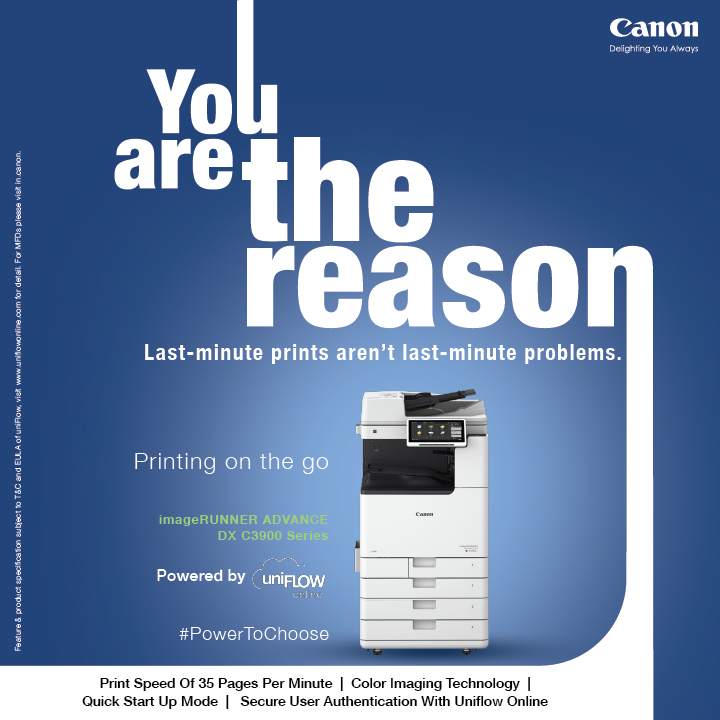 Ever faced a last minute print emergency With Canons Colour Multifunctional Devices, printing on the go is seamless and stress free Experience high speed printing at 35 pages per minute, vibrant colour imaging, and secure user authentication, all powe... Ever faced a last minute print emergency With Canons Colour Multifunctional Devices, printing on the go is seamless and str...