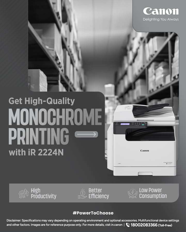 Experience High Quality Monochrome Printing with the iR 2224N Enquire Now https cloud.connect.canon.co