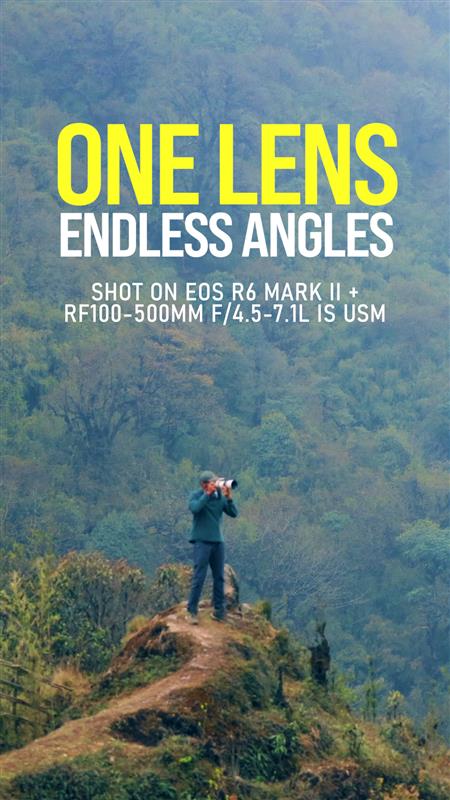 One Lens. Endless Angles. From sweeping highs to intricate details the RF100 500mm f 4.5 7