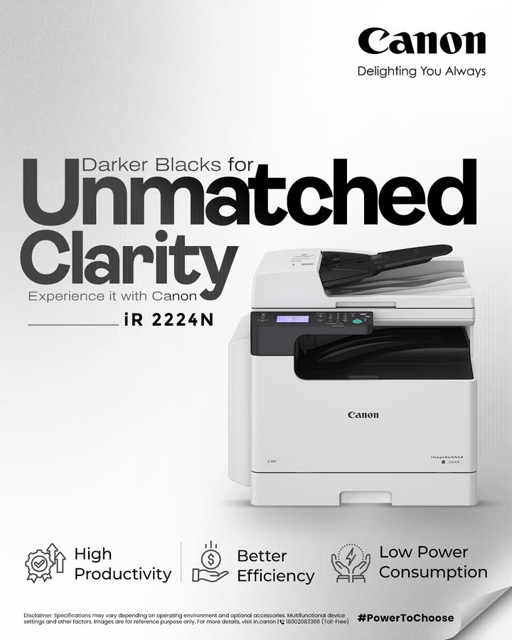 Darker Blacks. Unmatched Clarity. Every Detail, Defined with iR 2224N Enquire Now https cloud.connect.canon.co.in power to choose BusinessCanBeSimple CANwithCanon CanonIndia DelightingYouAlways MultifunctionalDevices MonoMFD A3MFD Darker Blacks. Unmatched Clarity. Every Detail, Defined with iR 2224N Enquire Now https cloud.connect.canon.co