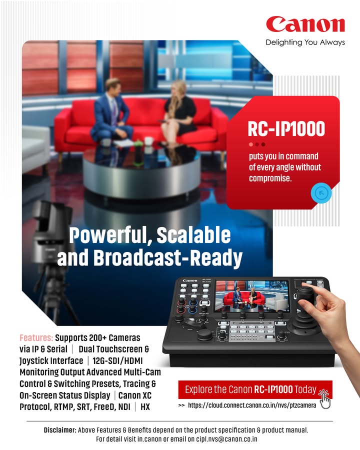 Powerful, Scalable, and Broadcast Ready Canon RC IP1000 puts you in command of every angle without compromise For more de...