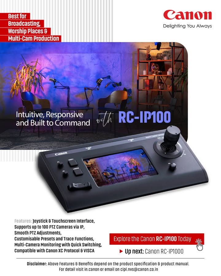 Best Solution for Broadcasting Multi Cam Production Canon RC IP100 Controller Intuitive, Responsive, and Built to Com...