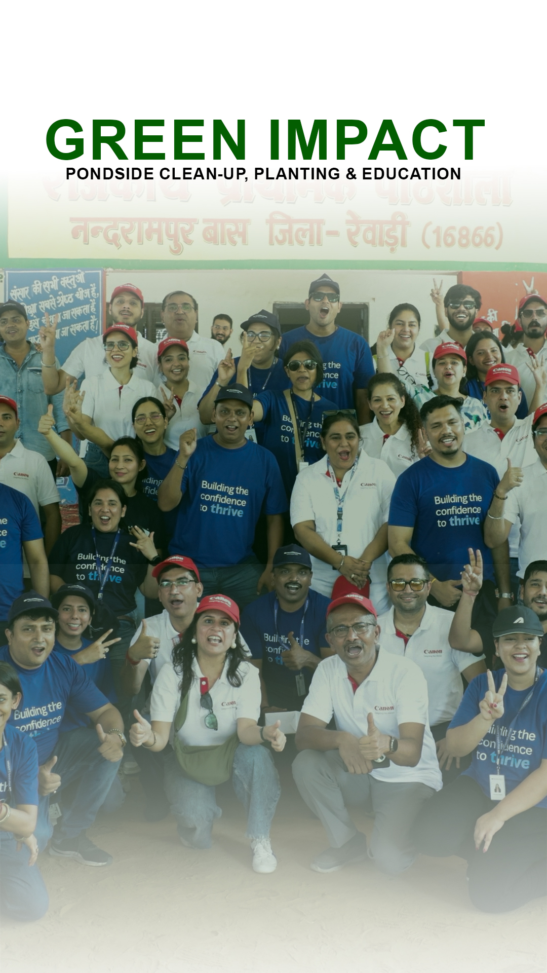 Canon India and Marsh McLennan employees came together for a joint on ground initiative at Nandrampur Bass, Rewari one o...