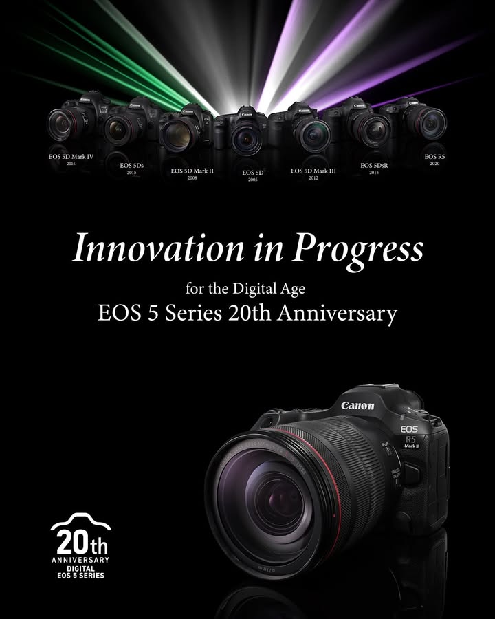 THE EOS 5 Series LEGACY 20 YEARS OF EXCELLENCE From the revolutionary EOS 5D in 2005 to the powerhouse EOS R5 Mark II...