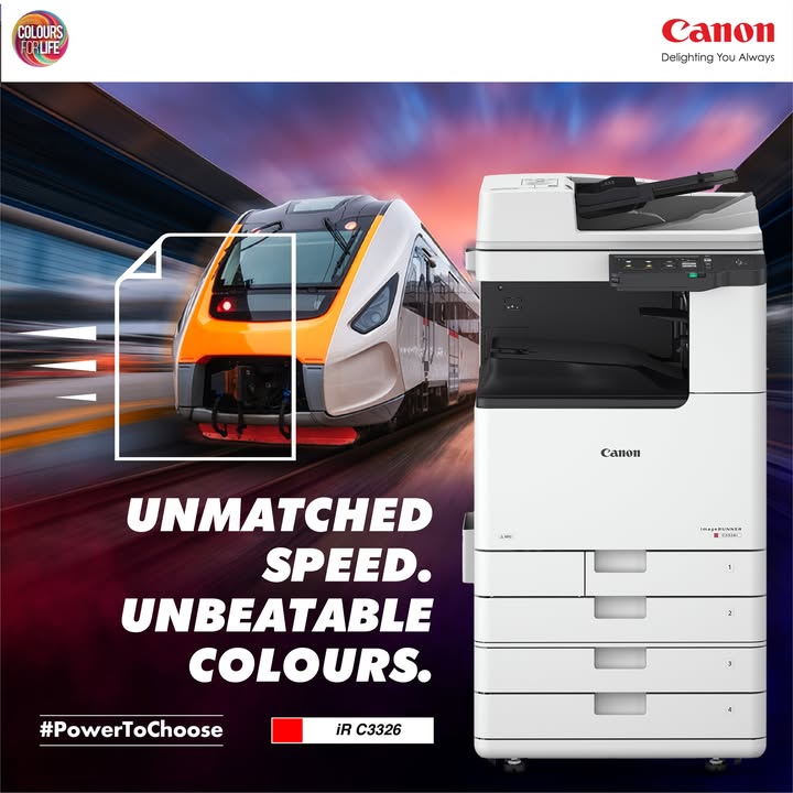 Unmatched Speed. Unbeatable Colours. The iR C3326 doesnt just print it performs. Enquire Now https cloud.connect.canon.co Unmatched Speed. Unbeatable Colours. The iR C3326 doesnt just print it performs. Enquire Now https cloud.connect