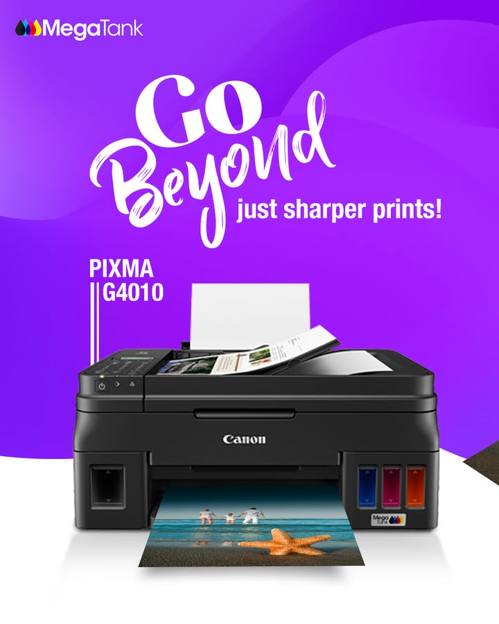 From vivid vacation photos to razor sharp reports, PIXMA G4010 delivers both with clarity. Let every print speak volumes