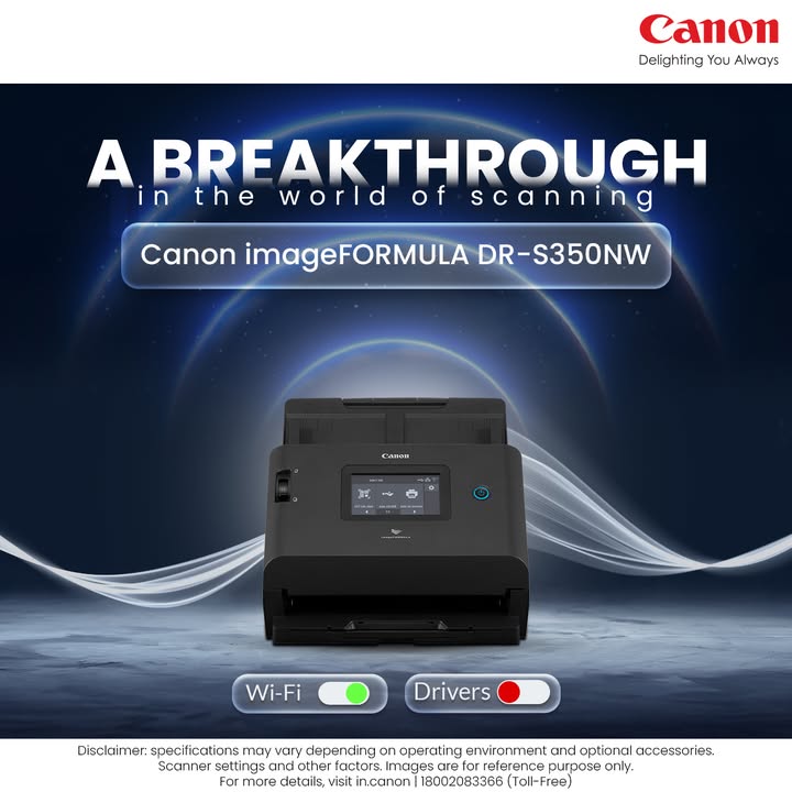 Introducing the Canon DR S350NW Seamless. Wireless. Effortless