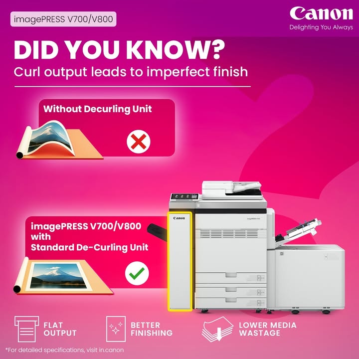 Did you know curled prints lead to imperfect finishes and ruin the final output With the Canon imagePRESS V700 V800, equip...