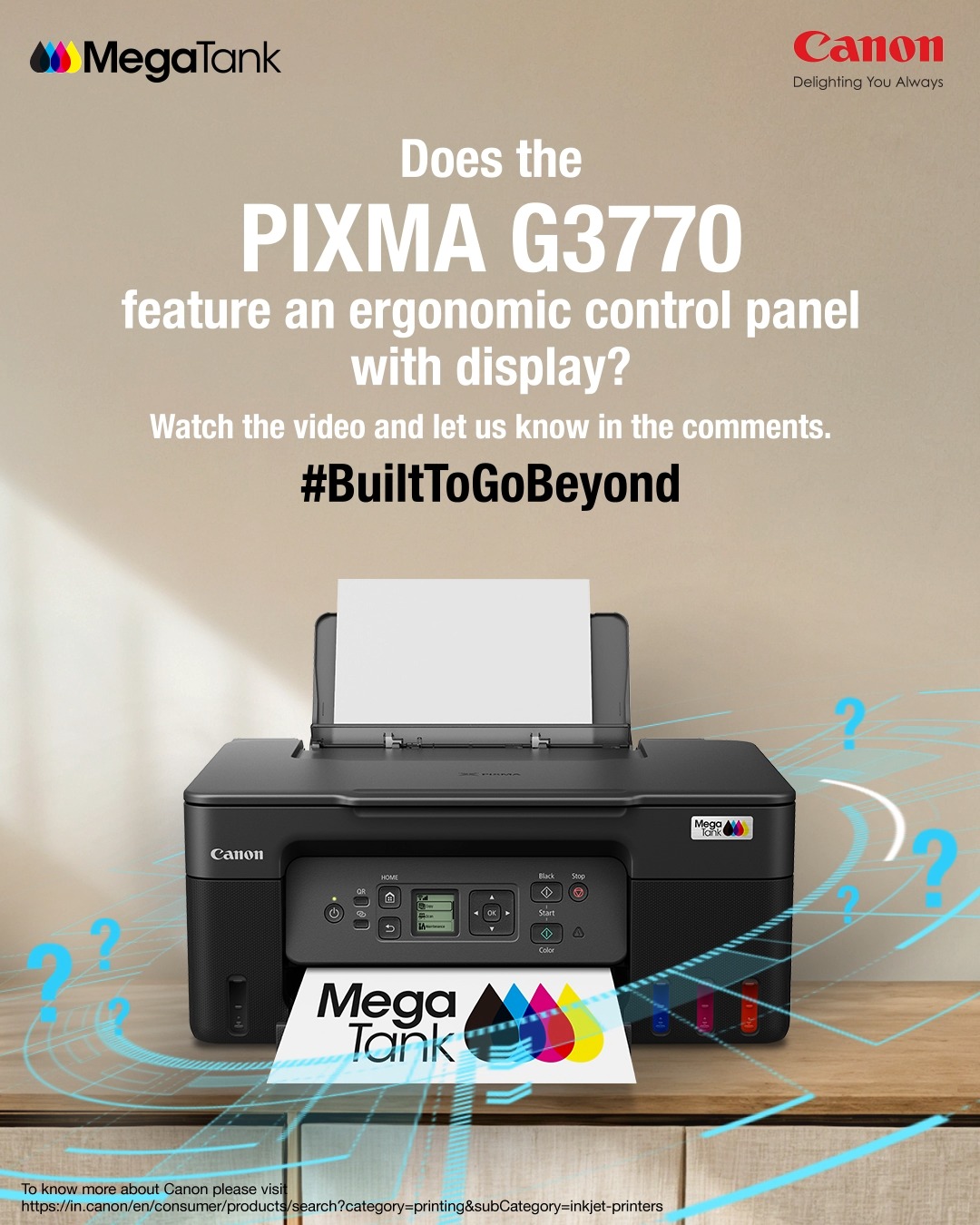 Watch the PIXMA G3770 video in the next feed and comment with your answers below