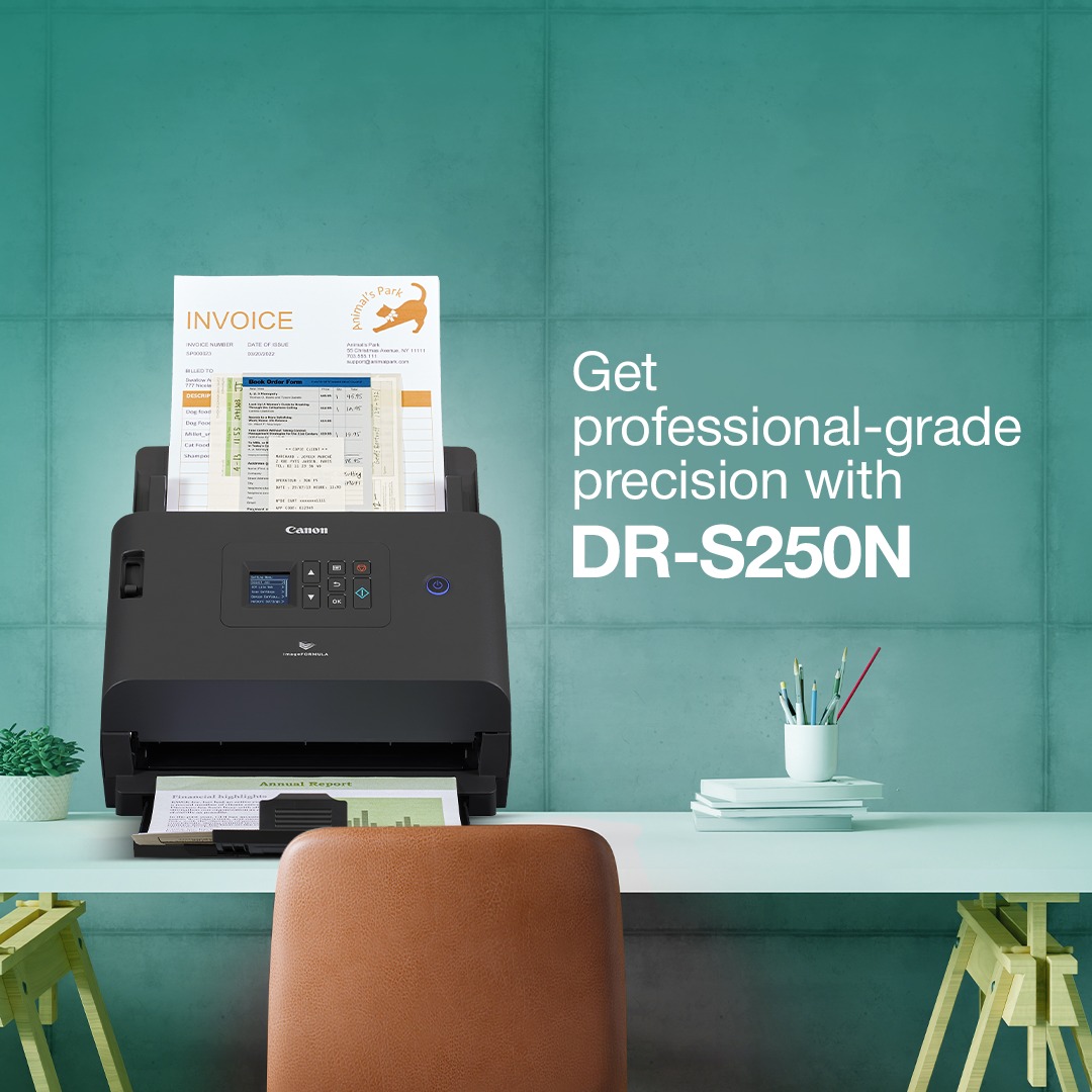 Meet the DR S250N your high speed, network ready scanning solution for the modern workspace. Smart. Seamless. Secure