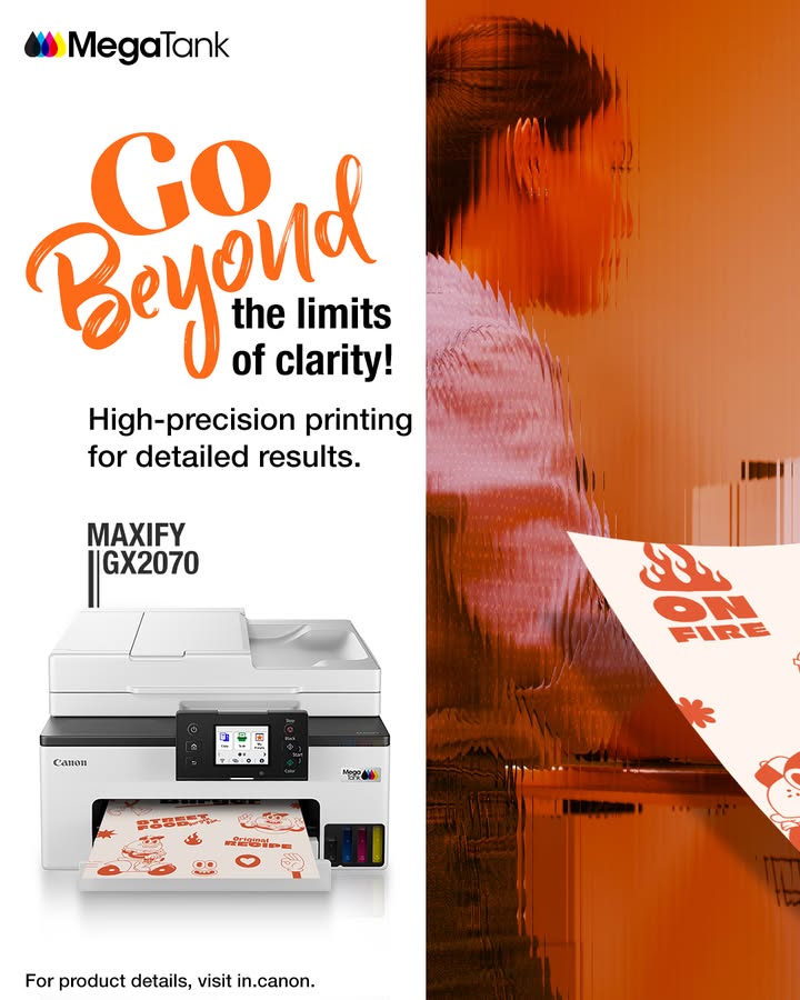 Powered by 3,136 nozzles, the MAXIFY GX2070 brings unbeatable sharpness to every print