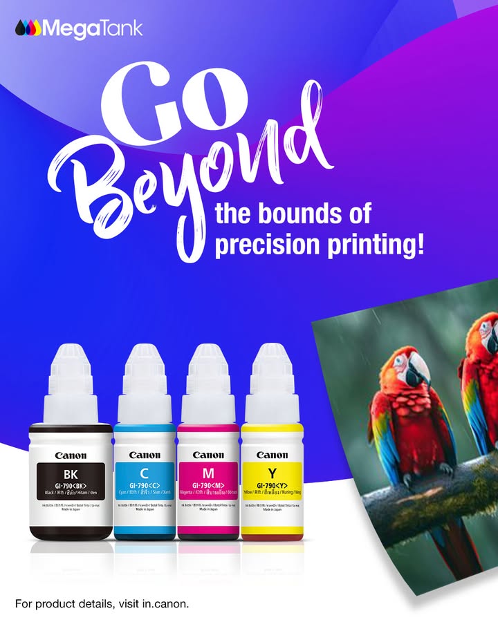 PIXMA G2010s High Precision Print Head Ink System is equipped with 1,472 nozzles for accurate, high speed printing and use...