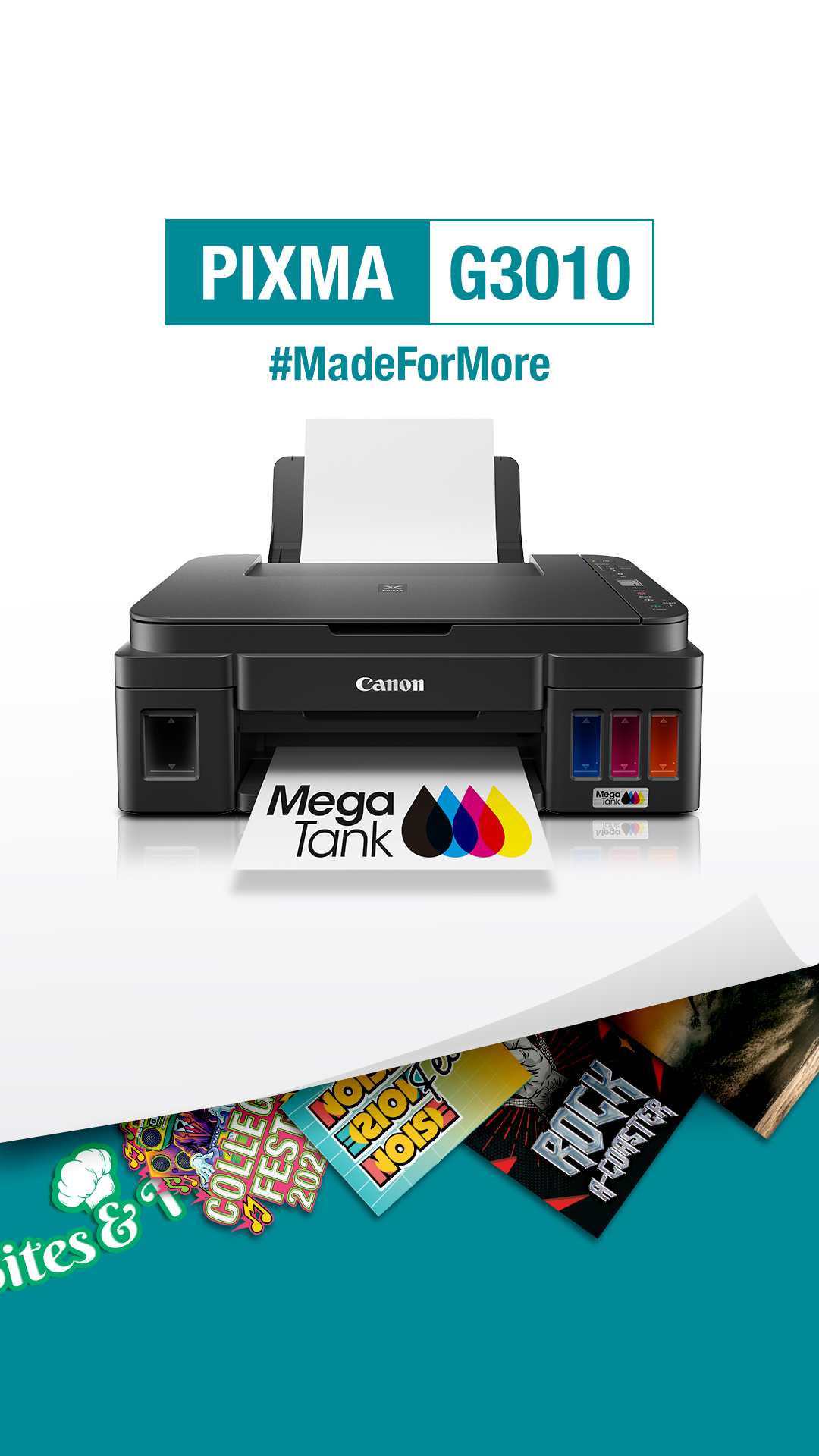 The PIXMA G3010 makes it easy to design your desk with custom prints, organizers, and d cor