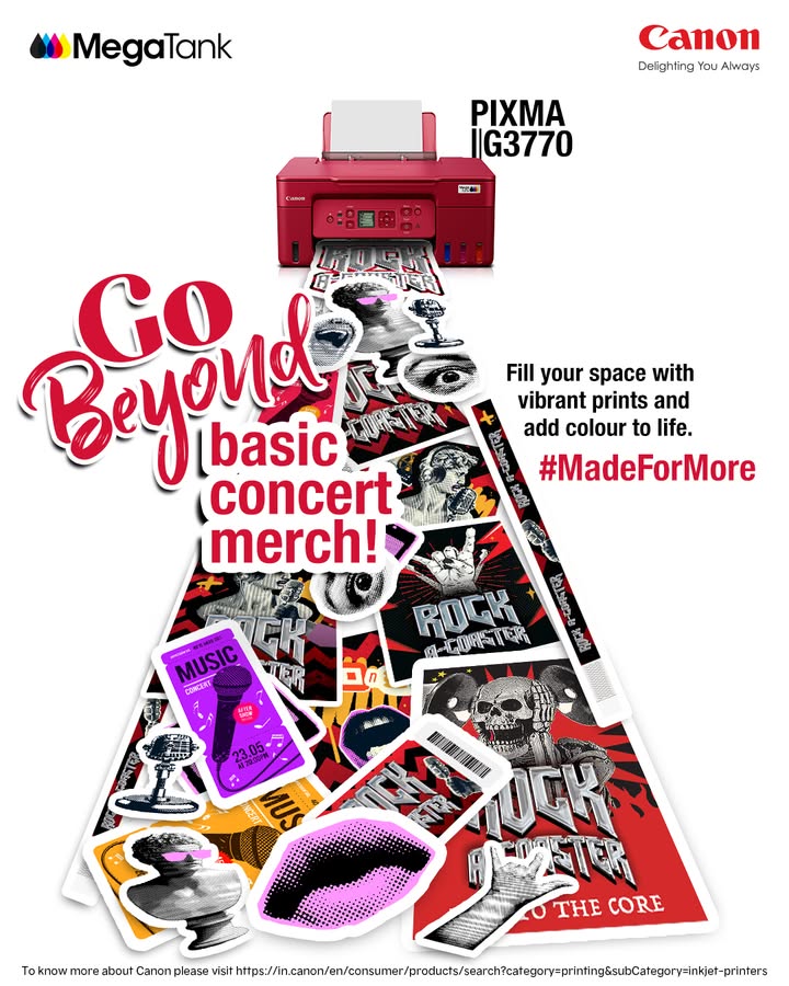 Transform your space into a music lovers paradise with the PIXMA G3770s wireless printing and stunning colours