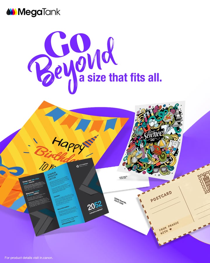 More formats, more possibilities. PIXMA G3770s wide paper size support keeps creativity open