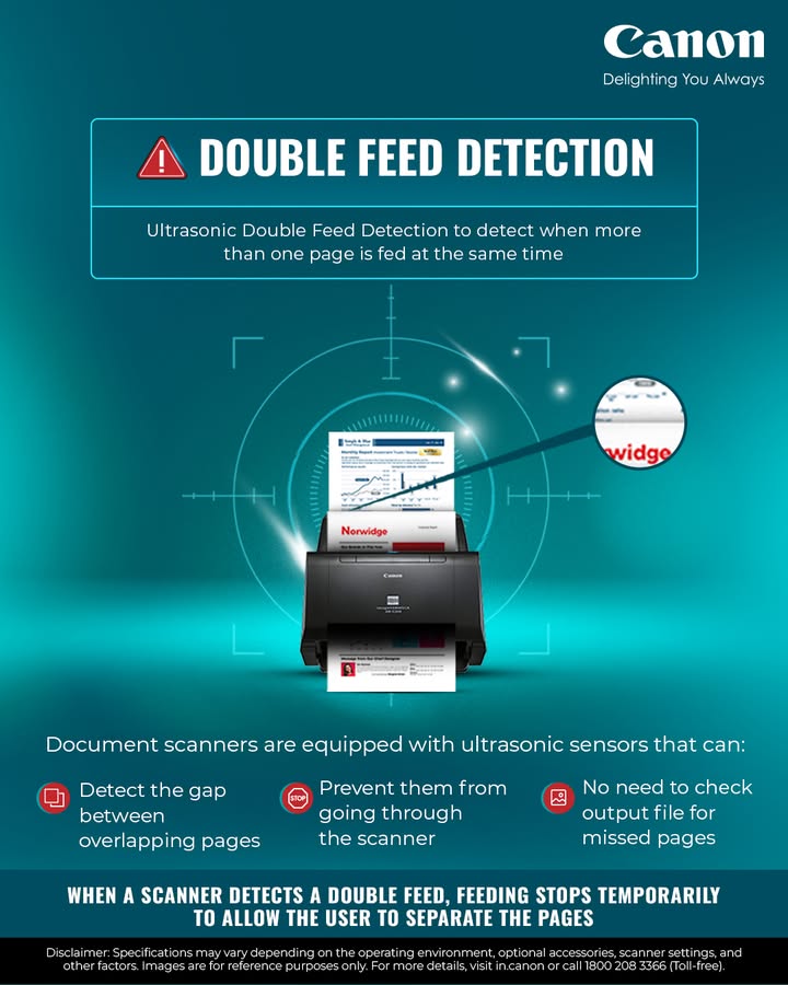 Smart scanning starts here detect double feeds before they disrupt. Enquire Now https cloud.connect.canon.co