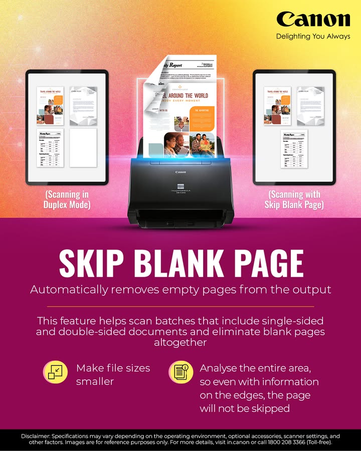 Smart Scanning Made Simple Skip Blank Pages Automatically with Canon Document Scanners Enquire Now https cloud