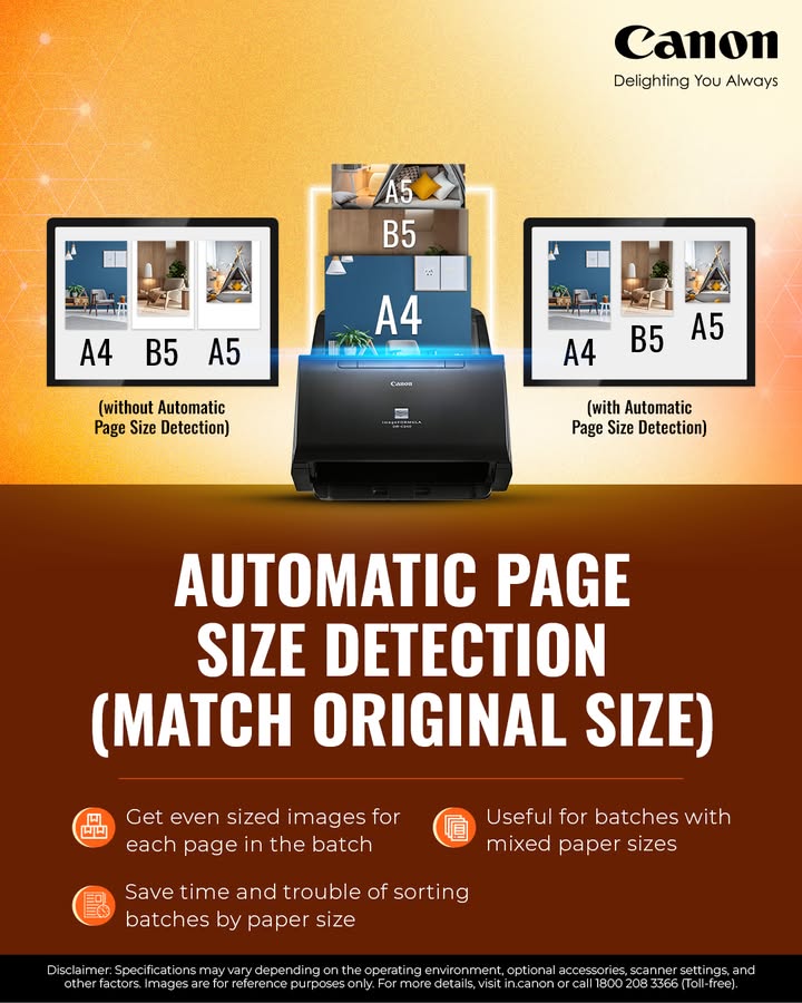 Every Page, Perfectly Detected Automatic Page Size Detection for Flawless Scans with Canon Document Scanners