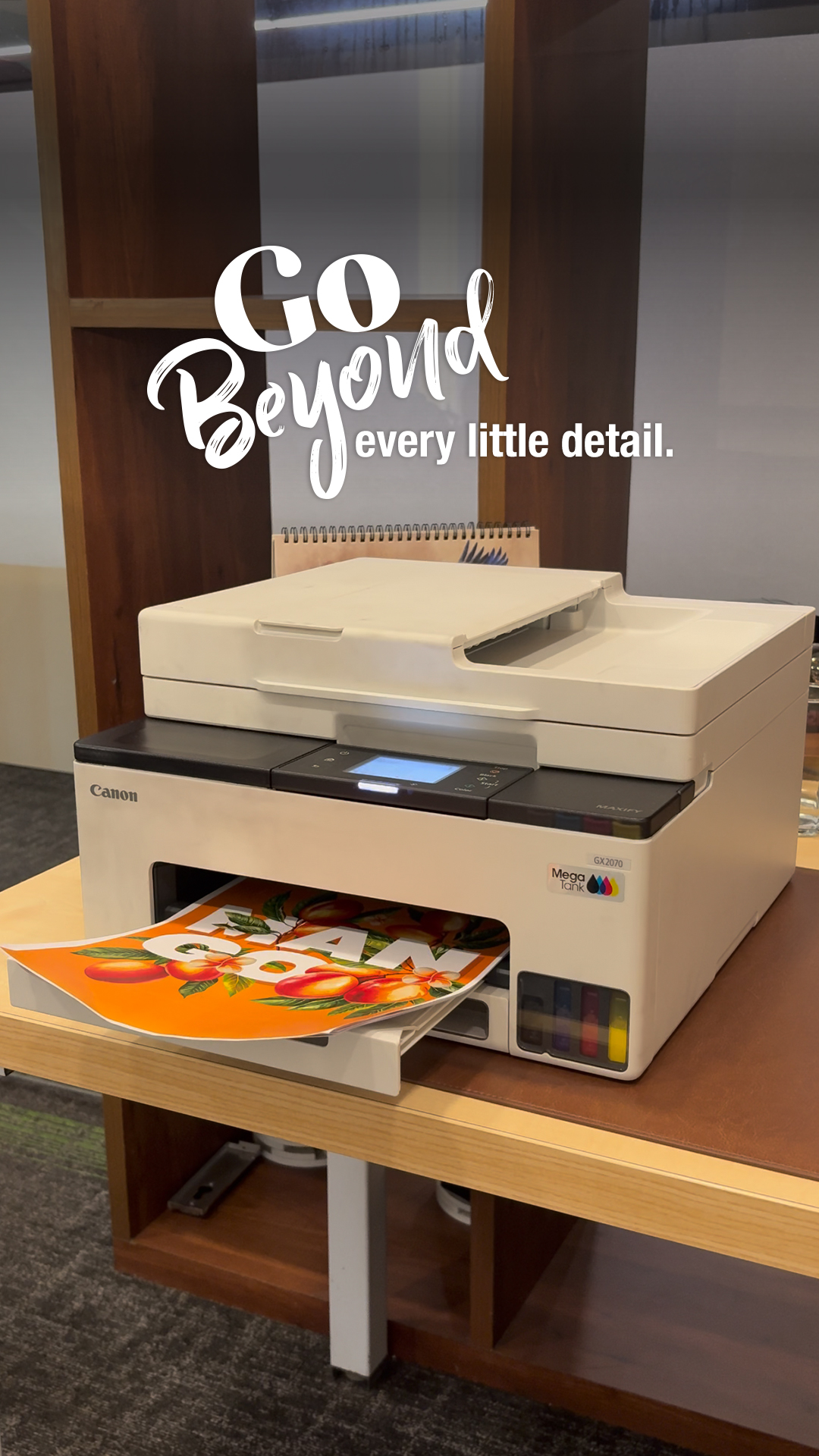 Bring your ideas to life with the Canon MAXIFY GX2070 delivering 600 x 1,200 dpi resolution for sharp, vibrant prints ev...