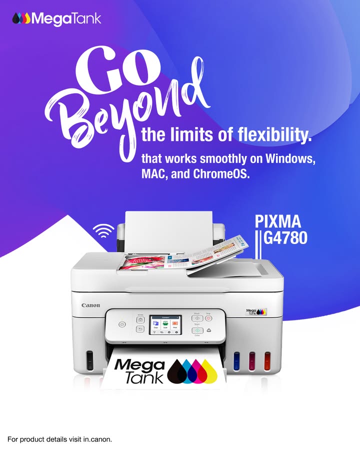 Get your hands on PIXMA G4780, which has excellent compatibility with every system, be it Windows, Mac, or Chrome OS