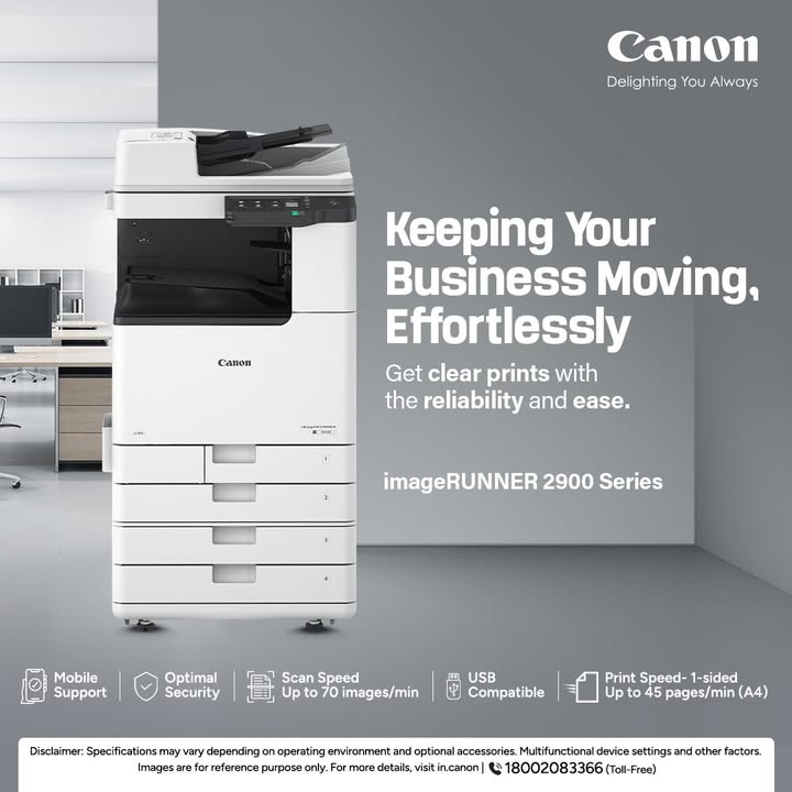 Keep your business moving effortlessly with Canon iR 2900 Series. Enquire Now https cloud.connect.canon.co
