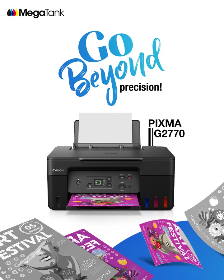 Experience refined details and vibrant colours with the PIXMA G2770 that enhances every print with remarkable precision