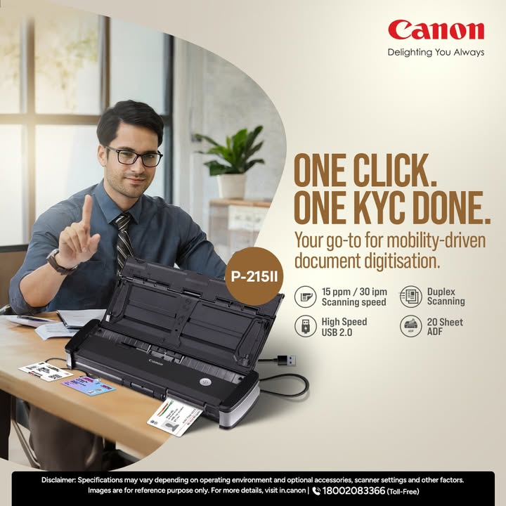 One click. KYC done. P 215II Enquire Now https cloud.connect.canon.co