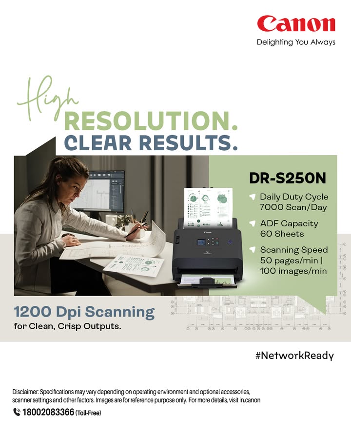 High resolution scanning. Clear, reliable results with the DR S250N Enquire Now https cloud.connect.canon.co
