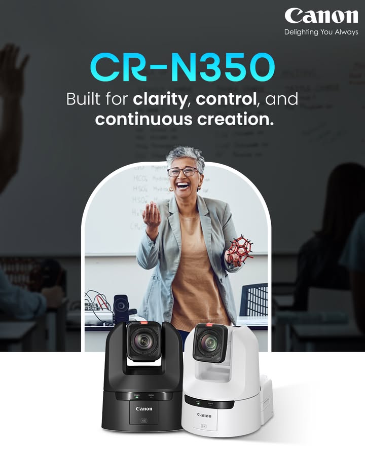 Smart PTZ for Modern Workflows. The Canon CR N350 PTZ Camera is here