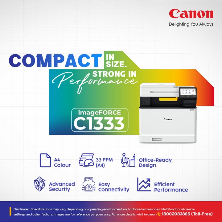 Compact in size. Strong in performance imageFORCE C1333 Enquire Now https cloud.connect.canon.co