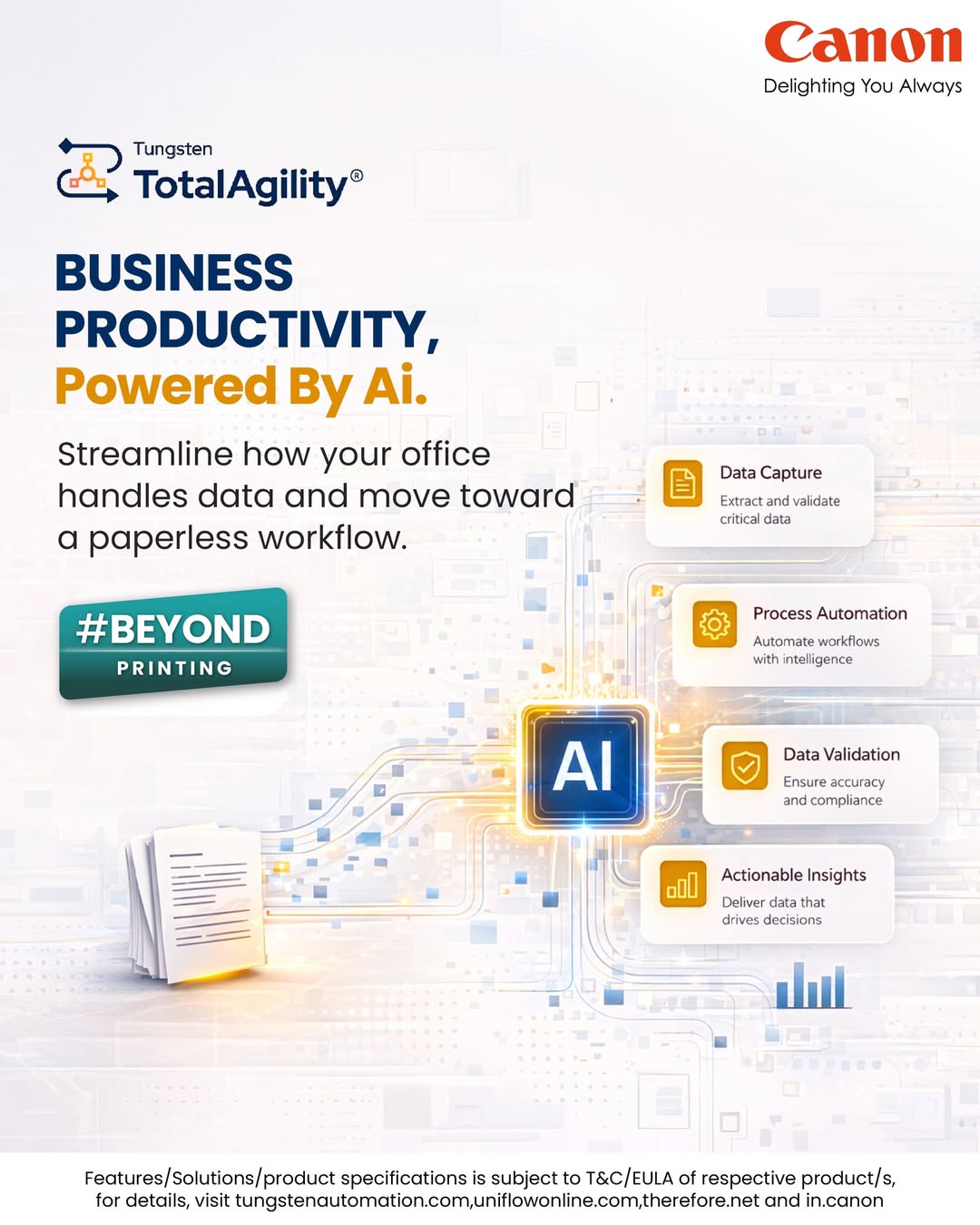  With Total Agility Business productivity, powered by AI