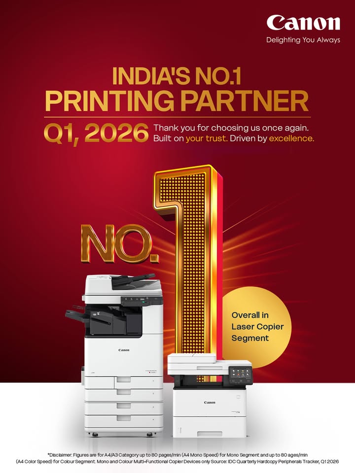 We are proud to announce that we have Retained our No. 1 Market Share in Overall Laser Copier Segment position in Q1 2026