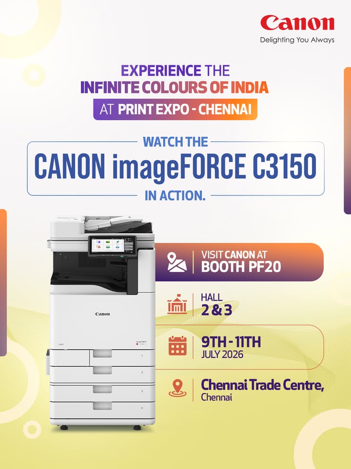 Join us at Print Expo Chennai 2026 and watch the Canon imageFORCE C3150 demonstrate outstanding colour accuracy, efficiency,...