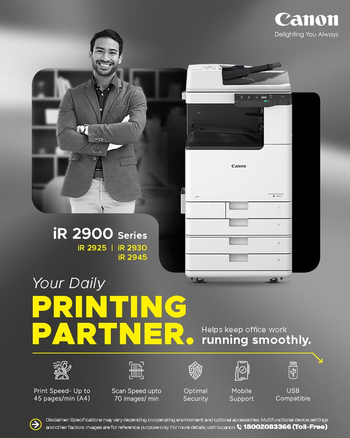 The Canon iR 2900 Series delivers the performance, security, and convenience modern workplaces need to stay productive every...