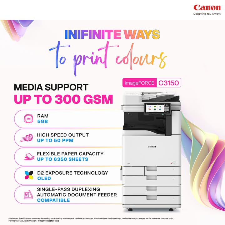 Infinite ways to print in colour. Bring your ideas to life with the Canon imageFORCE C3150