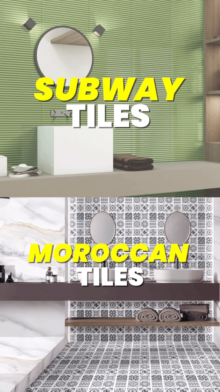A plain bathroom or kitchen deserves the right statement. Subway for timeless elegance. Moroccan for bold character