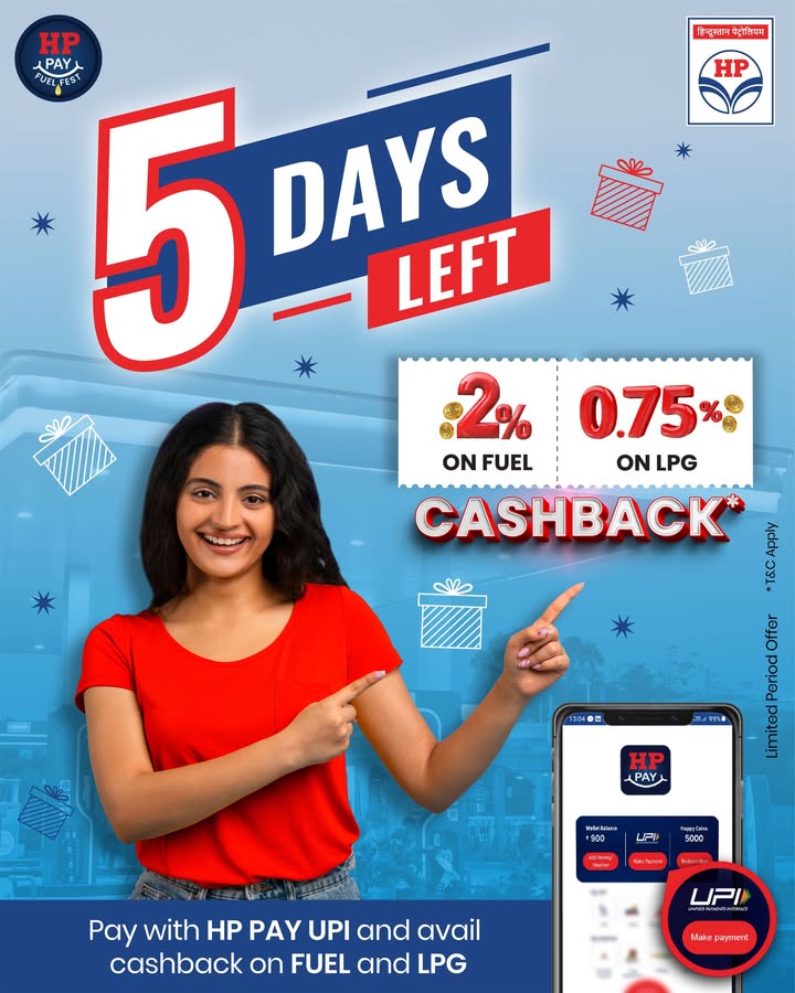 Enjoy cashback on fuel and LPG grab the offer before it ends. T C Apply ...