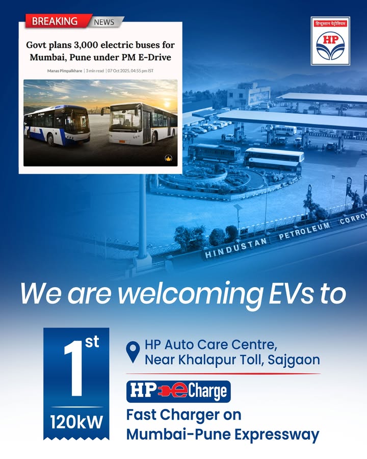As the government plans to introduce 3,000 e buses in Mumbai and Pune under the PM e Drive Scheme, HPCL is supporting the mo...