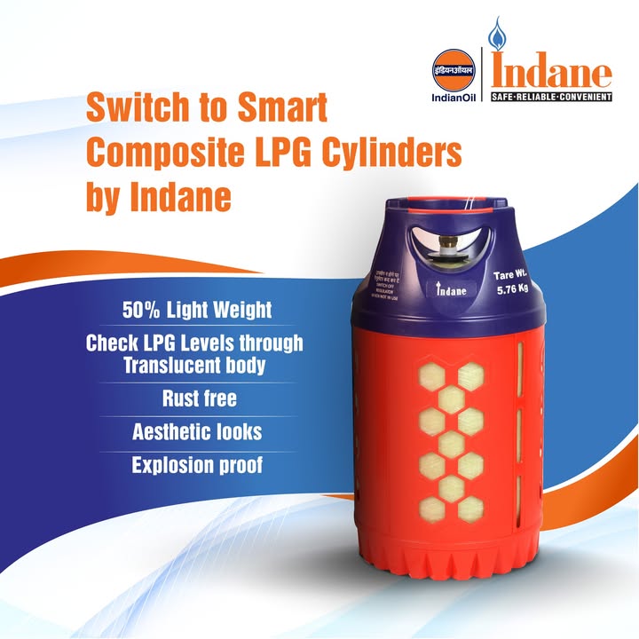 Upgrade to Indane XTRALITE now Enjoy 50 lighter cylinders with the added safety feature of explosion proof design