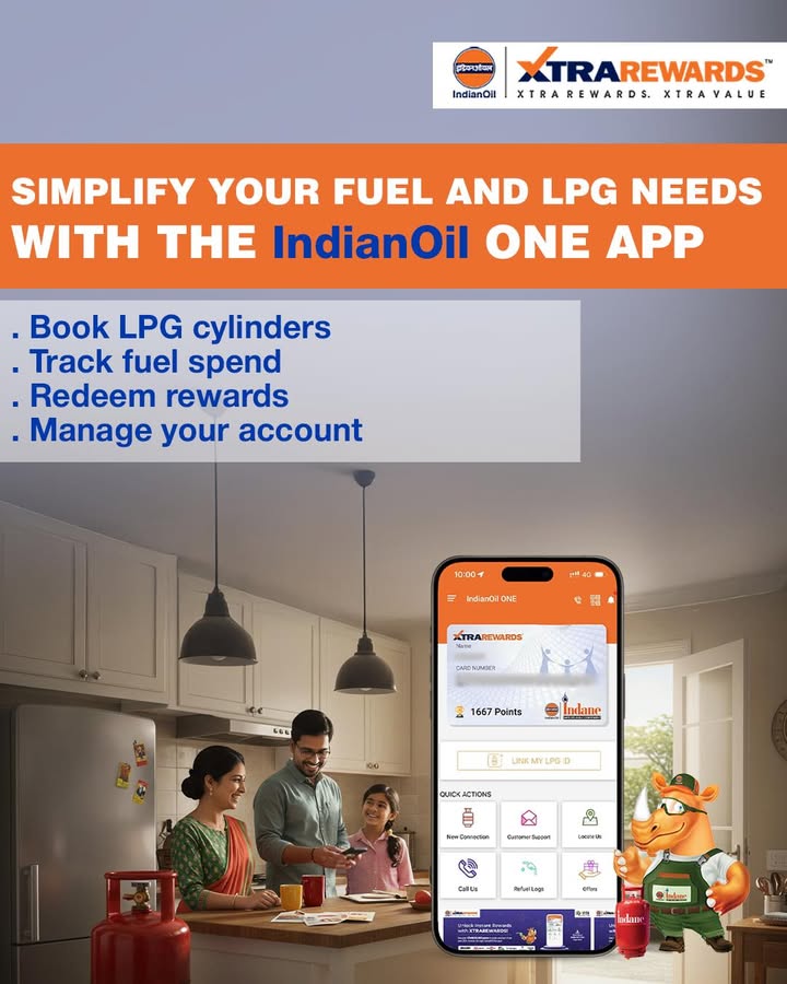 With the IndianOil One App, managing your fuel payments and rewards has never been easier