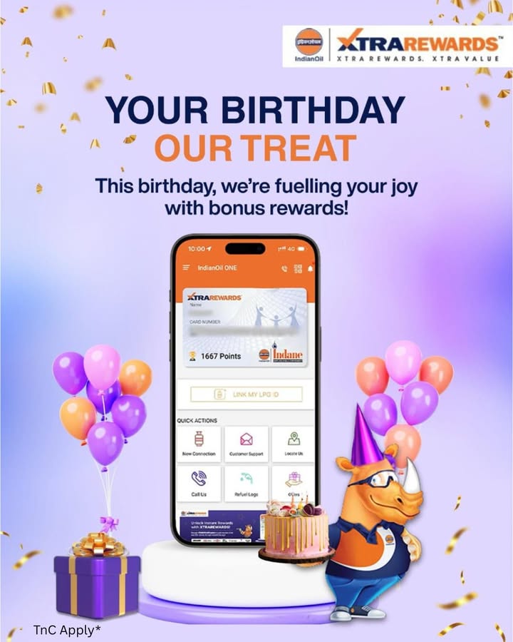Make your birthday month extra rewarding Earn bonus XTRAREWARDS points on fuel spends throughout your special month only...