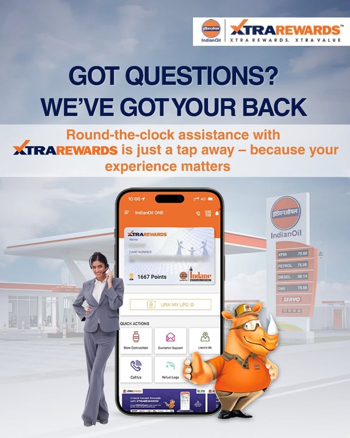 Need help with your XTRAREWARDS account Weve got your back 24x7 Reach out via the IndianOil One App for quick, reliable...