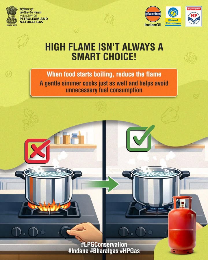 A high flame is not always necessary for efficient cooking