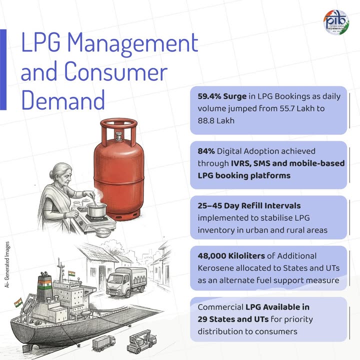 Amid a surge in LPG bookings across the country, coordinated measures are helping ensure smooth access to cooking fuel for h...